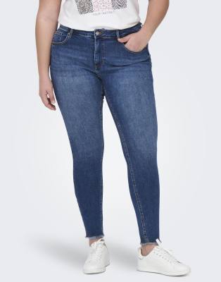 ONLY Curve - Skinny Fit Denim-Jeans in Mittelblau