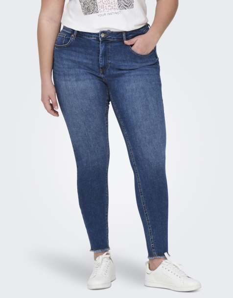 ONLY Curve – Skinny Fit Denim-Jeans in Mittelblau - view 1