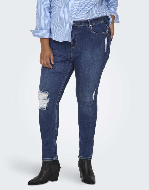 ONLY Curve Skinny fit jeans in medium blue denim - view 1