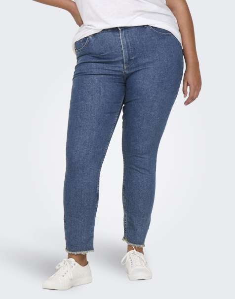 ONLY Curve Skinny fit jeans in medium blue denim - view 1