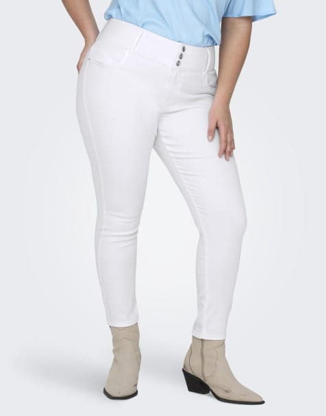 ONLY Curve - Skinny-fit jeans in wit - view 1