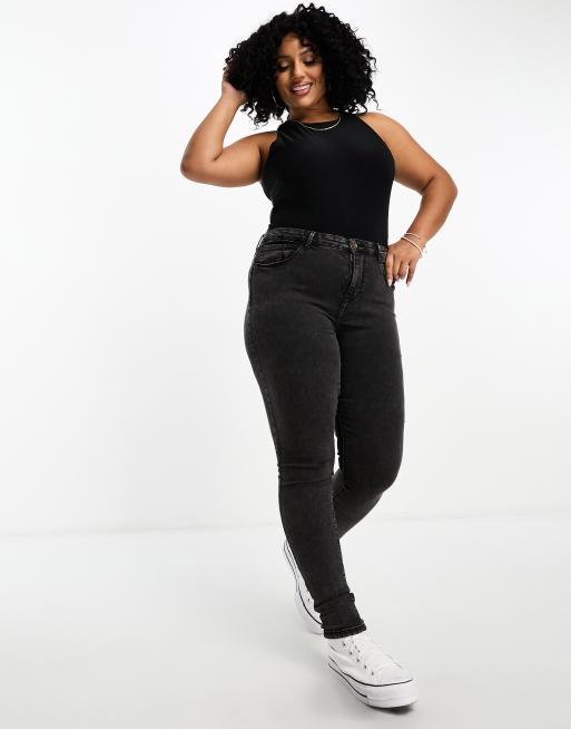 Black high waisted skinny jeans store plus size