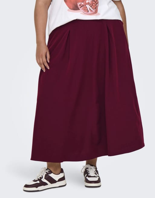 ONLY Curve Skirt in ruby wine