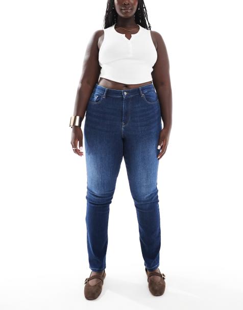 ONLY Curve slim jeans in dark blue - view 1