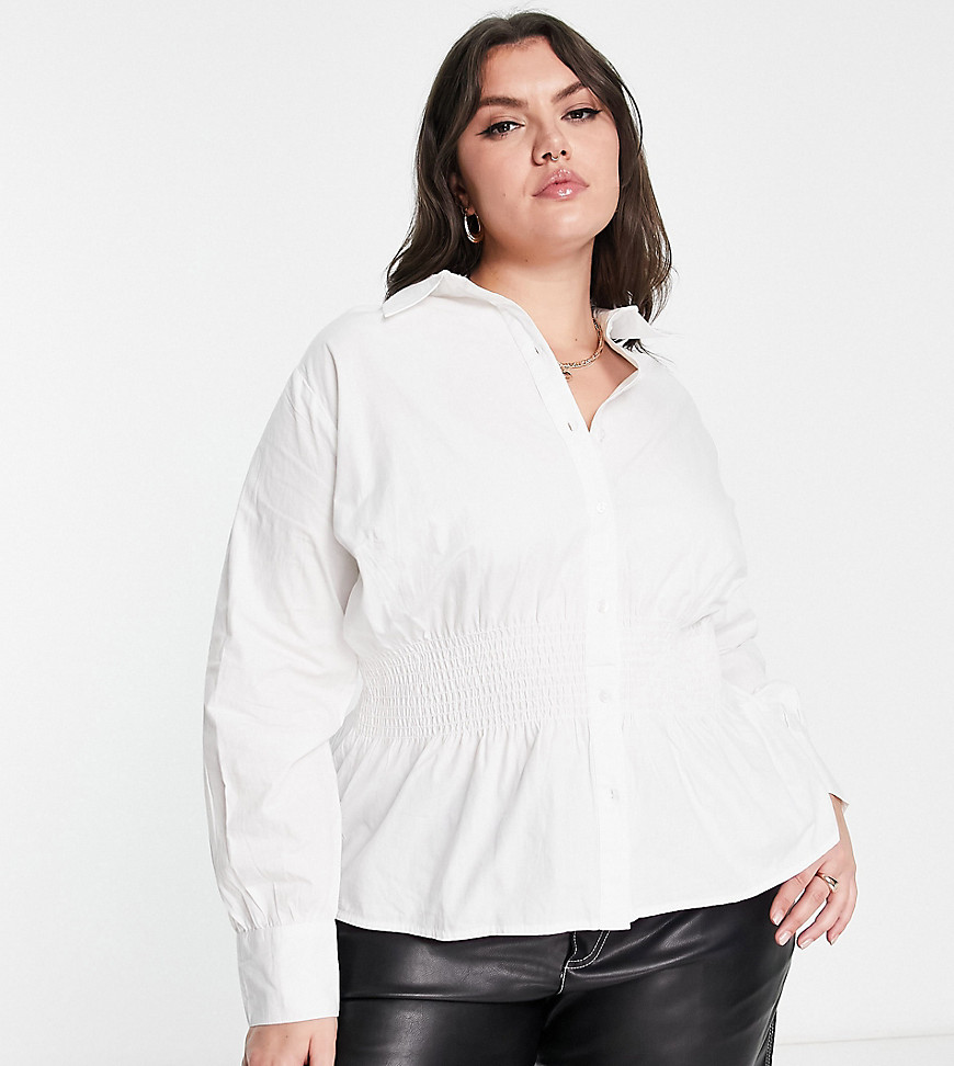 Only Curve Shirt In White In Black