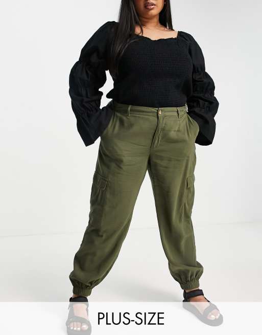Only Curve – Spodnie bojówki w kolorze khaki
