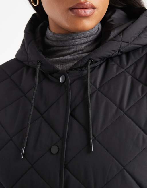ONLY Curve – Steppjacke in Schwarz mit Kapuze, 3 von 4