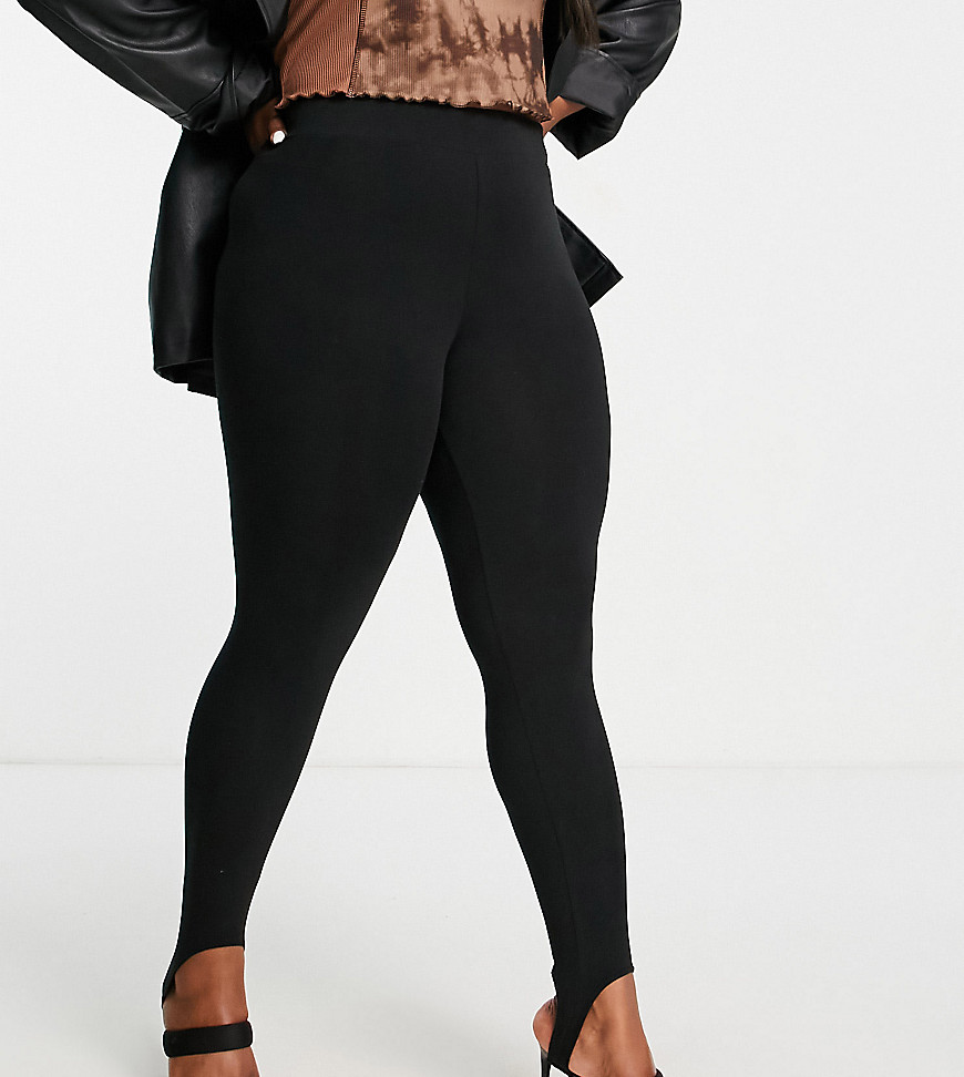 Plus-size leggings by Only Add-to-bag material High rise Elasticated waist Stirrup hem Bodycon fit