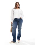 [Only Curve] ONLY Curve straight leg jeans in dark blue 46 Dark blue