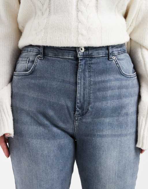 ONLY Curve straight leg jeans in grey blue, 4 of 5