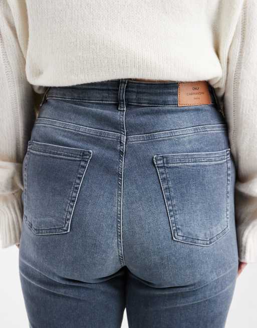 ONLY Curve straight leg jeans in grey blue, 5 of 5