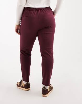 Only Curve Straight Leg Pants In Red