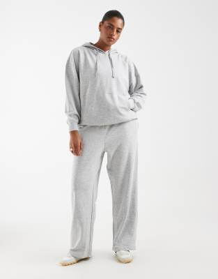 Only Curve Straight Leg Sweatpants In Gray