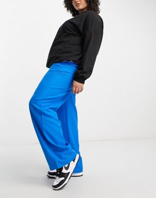 ONLY Curve straight leg trouser co-ord in bright blue