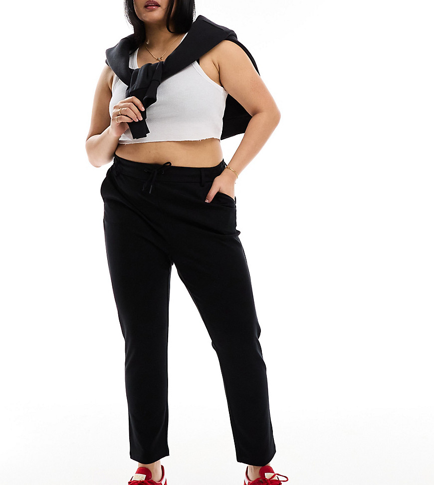 ONLY Curve straight leg trousers in black
