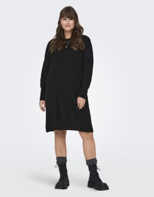 ONLY Curve - Strickkleid in Schwarz