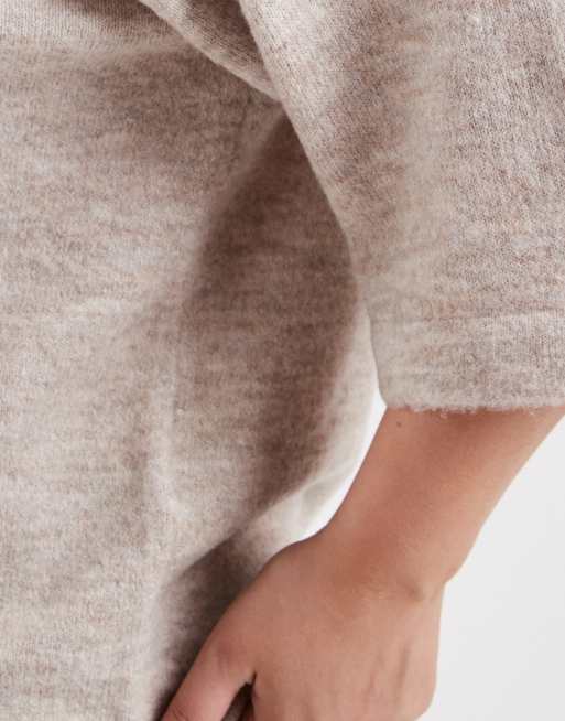 ONLY Curve – Strickpullover in Steingrau mit Dreiviertelärmeln, 4 von 4