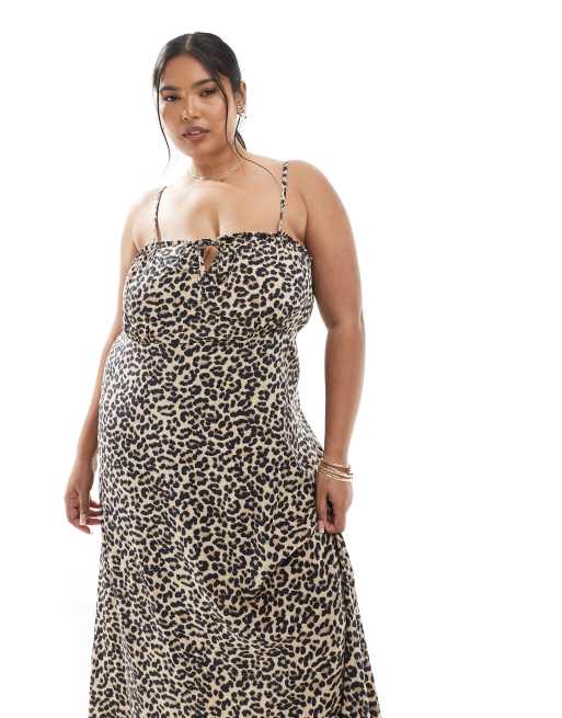 ONLY Curve – Sukienka maxi w zwierzęcy wzór, 2 z 4