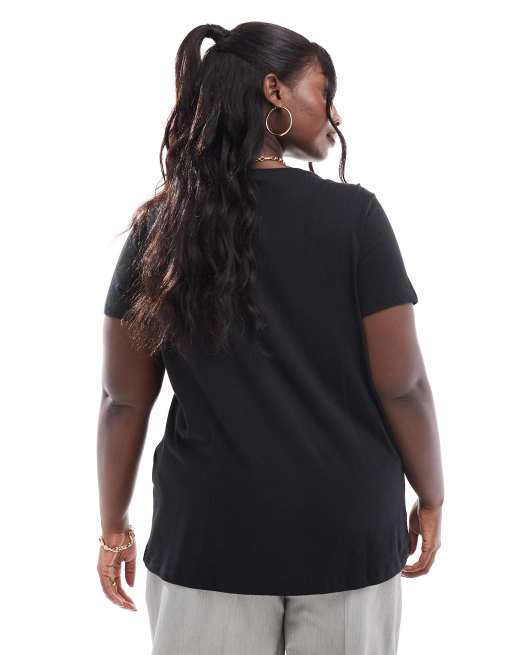 ONLY Curve – Svart t-shirt med strassdetaljer, 4 av 4