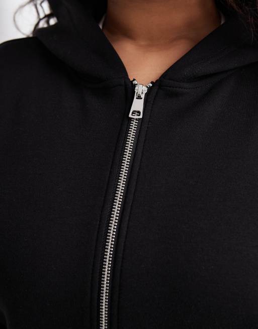 ONLY Curve - Sweat à capuche d'ensemble à fermeture éclair - Noir, 3 de 4