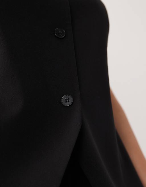 ONLY Curve tailored vest in black, 3 of 4