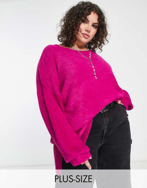 Pink plus size on sale jumper