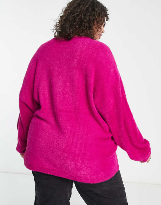 Plus size 2025 hot pink sweater