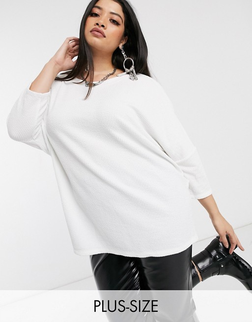 Only Curve textured top with drop shoulder
