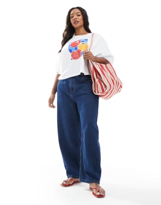 Only Curve Tomato Cropped T-shirt