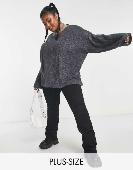 Only Curve - Top a coste grigio scuro