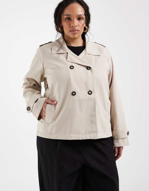 ONLY Curve - Trench taglio corto beige