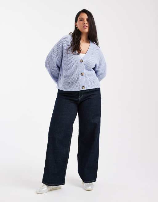 ONLY Curve v-neck cardigan in blue, 2 of 4