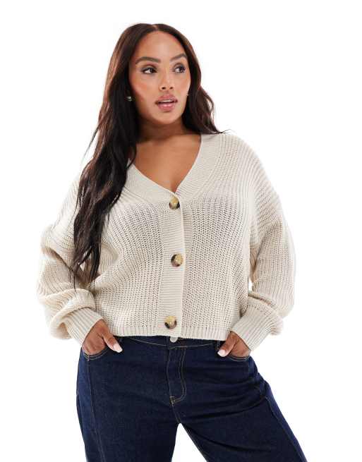 ONLY Curve - Vest met V-hals in stone, 4 van 4