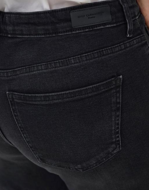 ONLY Curve – Weit geschnittene Jeans in verwaschenem Schwarz, 5 von 7