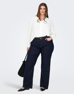 ONLY Curve Wide Fit - Jeans aus dunkelblauem Denim