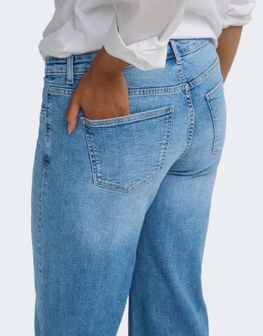 ONLY Curve Wide-fit jeans in medium blue denim, 4 of 7