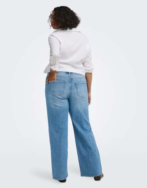 ONLY Curve Wide Fit – Jeans in Mittelblau, 2 von 7