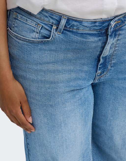ONLY Curve Wide Fit – Jeans in Mittelblau, 5 von 7