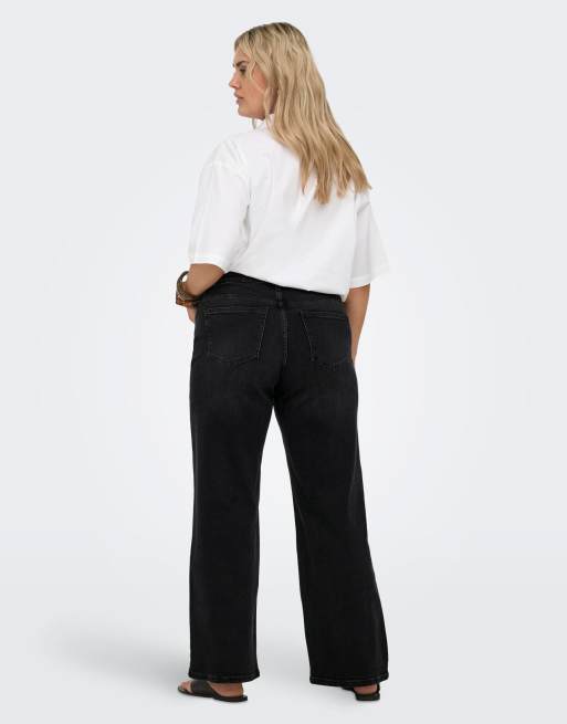ONLY Curve Wide-fit jeans in washed black, 2 of 7