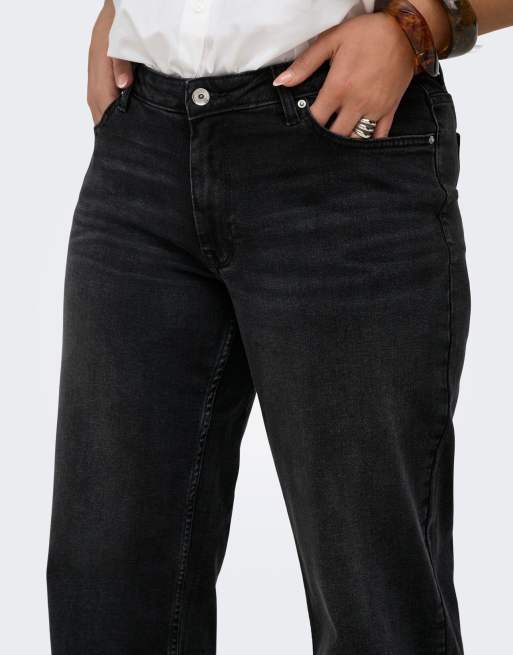 ONLY Curve Wide-fit jeans in washed black, 4 of 7