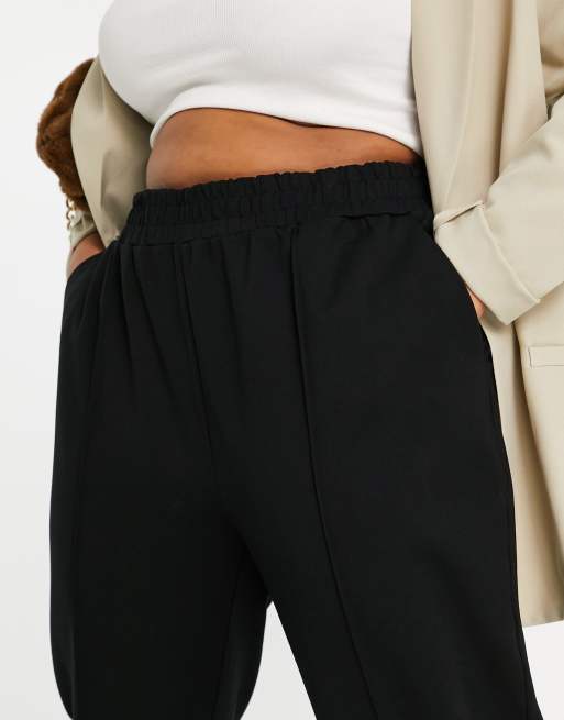 ONLY Curve wide leg clean trousers in black , 4 of 4