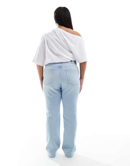 ONLY Curve wide leg jeans in light blue, 2 of 5