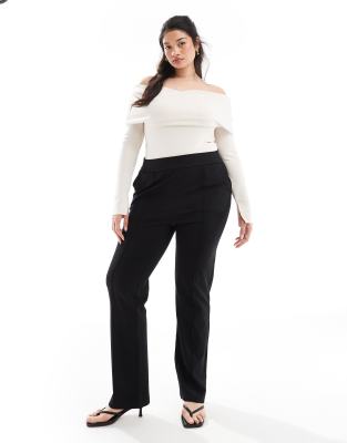 Only Curve Wide Leg Pants In Black