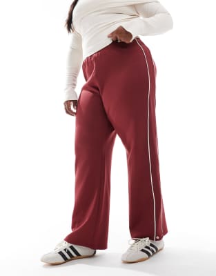 Only Curve Wide Leg Pants With Contrast Piping