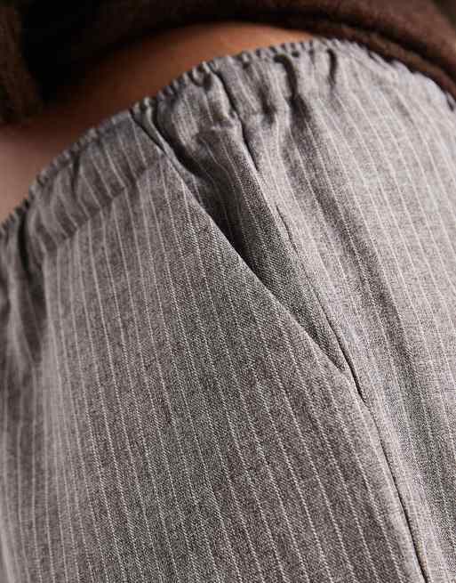 ONLY Curve wide leg pinstripes trousers in grey, 5 of 5