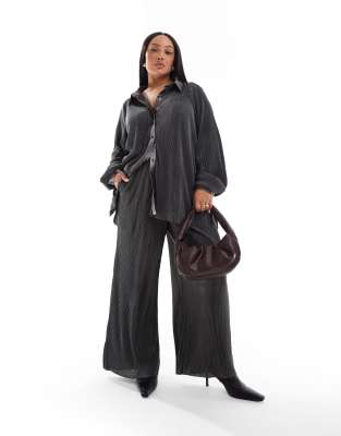 Брюки ONLY Curve из плиссе с широкими штанинами серого цвета - часть комплекта 8190₽