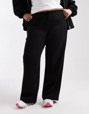 Only Curve Wide Leg Sweatpants In Black