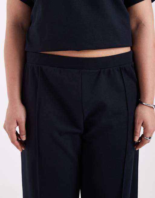 ONLY Curve wide leg trousers co-ord in navy, 4 of 5