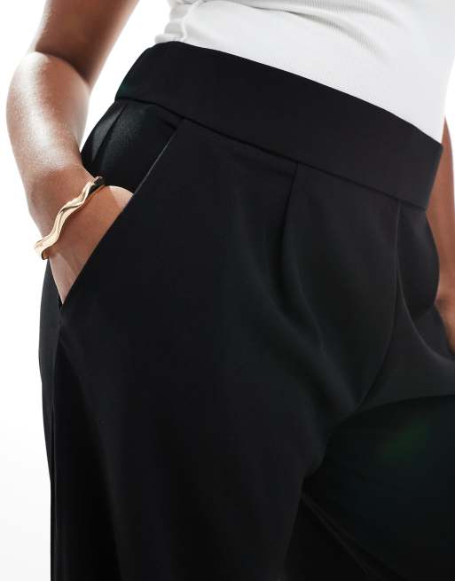 ONLY Curve wide leg trousers in black, 4 of 5