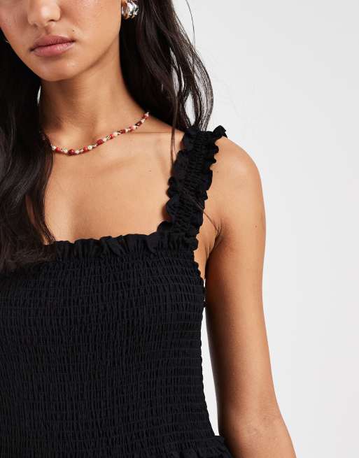 ONLY – Czarna gnieciona sukienka maxi, 3 z 4